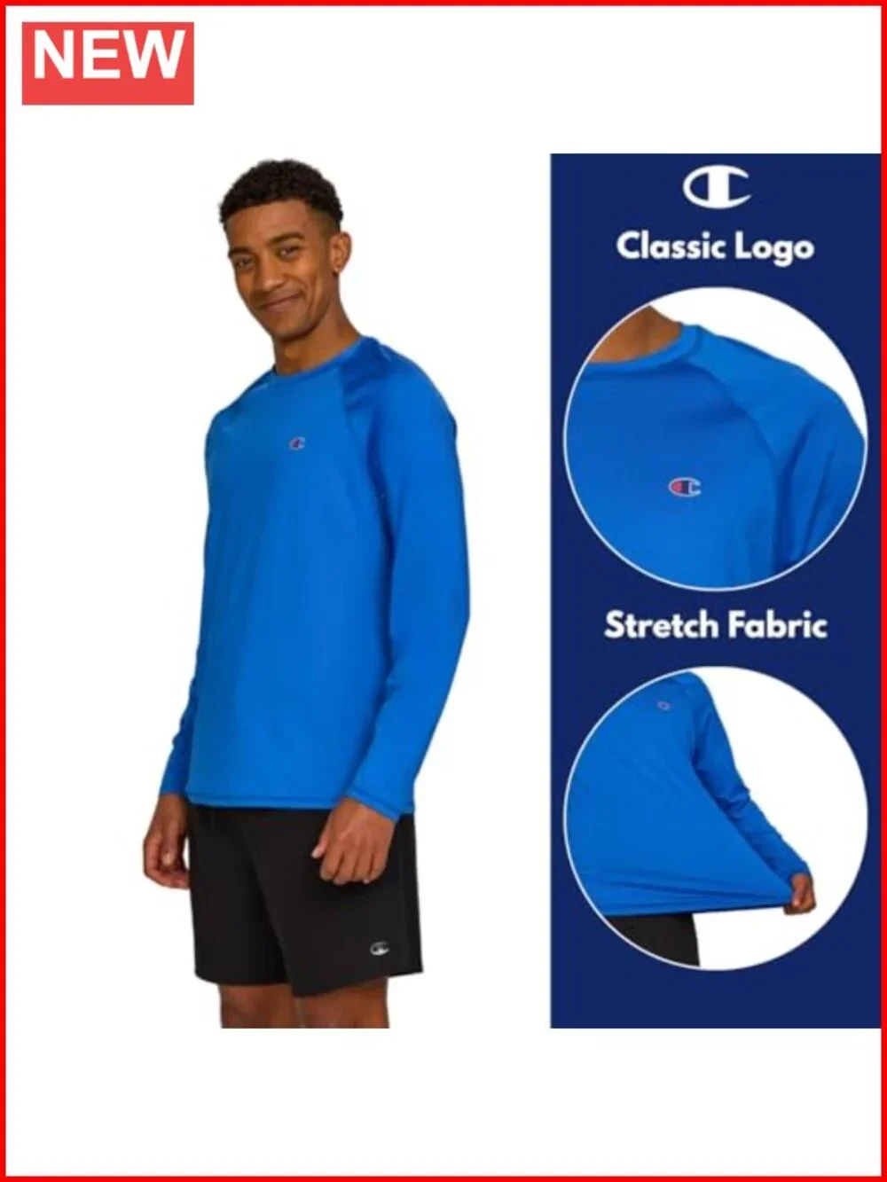 Men's UPF 50+ Long Sleeve Rash Guard Quick Dry Swim Shirt